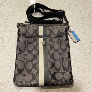 Coach Crossbody - Black and Grey Signature Logo